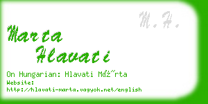 marta hlavati business card